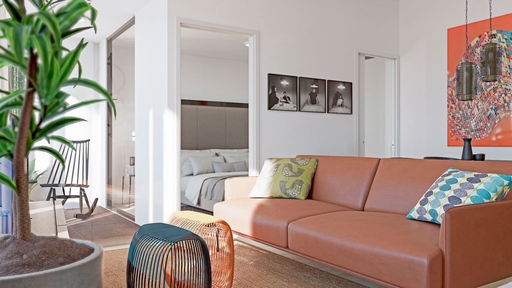 Visualisointi Lumo One -pilvenpiirtäjän huoneistosta